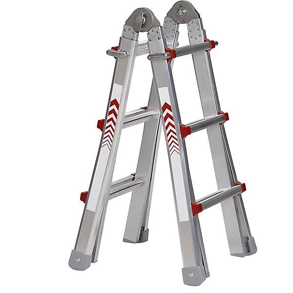 Teleskop-Klappleiter Steh- Anlege- Schiebe- und Treppenleiter in Einem 4 x 3 Sprossen. WAKÜ-Geräte GmbH
