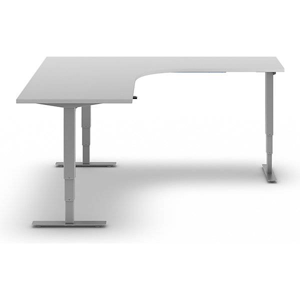 Schreibtisch Atlanta elektrisch höhenverstellbar L-Form BxT 1800 x 2000 mm lichtgrau/silber rechts. TAKKT-4