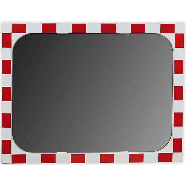 Verkehrsspiegel Spiegel aus Sekurit Rahmen aus Kunststoff rot reflektierend Spiegelmaße BxH 1000 x 800 mm.-0