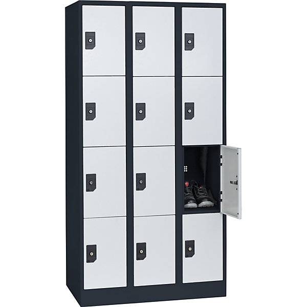4er-Schließfachschrank Stuttgart 3 Abteile B 900 mm anthrazitgrau / lichtgrau. Eugen Wolf | Metallwarenfabrik-0