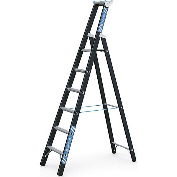 Schwerlast-Stehleiter einseitig begehbar 6 Sprossen inkl. Plattform. Zarges GmbH 11143249-0