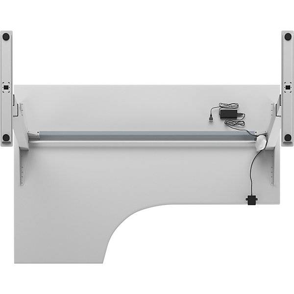 Schreibtisch Atlanta elektrisch höhenverstellbar Ecke BxT 1800 x 1200 mm lichtgrau/weiß rechts. TAKKT-4