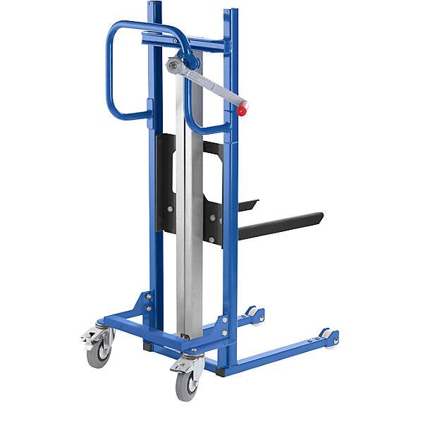 Materialheber mit verstellbarer Kastengabel mit Lastrollen. TAKKT Industrial & Packaging GmbH 56959149