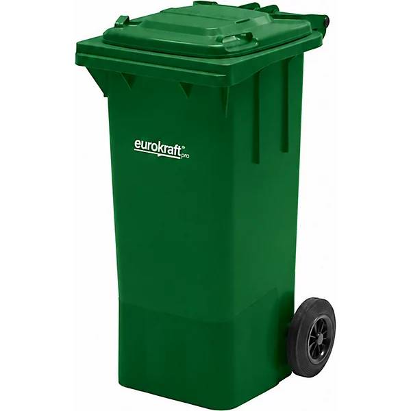 Mülltonne aus Kunststoff DIN EN 840 Volumen 120 l BxHxT 505 x 1005 x 555 mm grün. TAKKT Industrial & Packaging-3