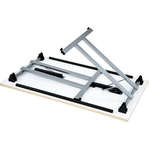 Klapptisch F25 BxT 1200 x 800 mm Platte Ahorn-Dekor Gestell alusilber. SODEMATUB NAUDIN 66831949-1