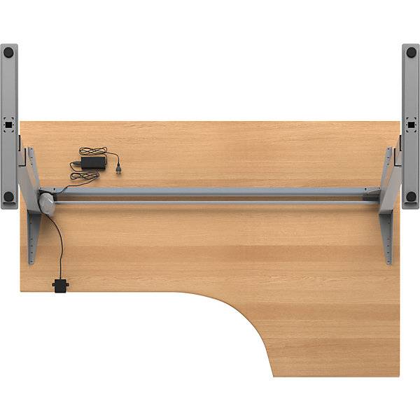 Schreibtisch Atlanta elektrisch höhenverstellbar Ecke BxT 1800 x 1200 mm Buche/silber links. TAKKT Industrial-4