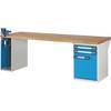 Werkbank mit Schraubstockschrank Baukastensystem Serie 7000 1 Standcontainer mit 2 Schubladen + Tür 1