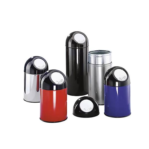 Push-Mülleimer Stahl Volumen 55 l verzinkter Innenbehälter schwarz. Vepa Bins Groothandel B.V. 97789949-1