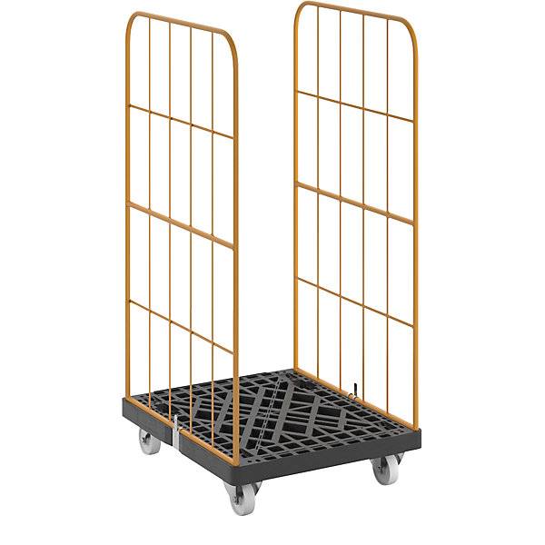 Rollbehälter 2-seitig Höhe 1545 mm tiefschwarz / narzissengelb. Pilsl Transportgeräte GmbH 48348649-1