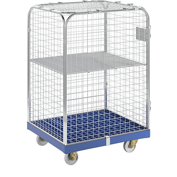 Rollbehälter SAFE HxBxT 1200 x 720 x 810 mm Rollplatte blau. ESB Engineering System Bau GmbH 96862849-0