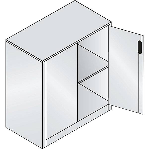 C+P Büroschrank Acurado, H1000xB930xT500mm, 7035/5010-1