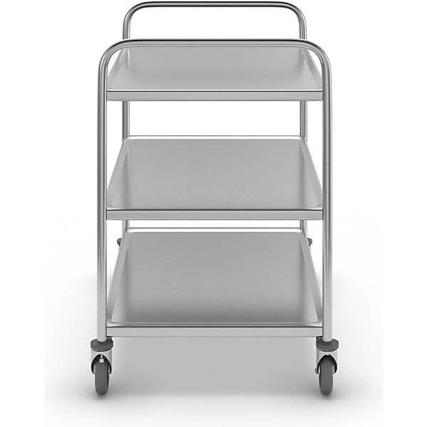 Edelstahl-Servierwagen 3 Etagen luftidentische Reifen LxBxH 1070 x 670 x 970 mm. Koehler GmbH 53138549-2