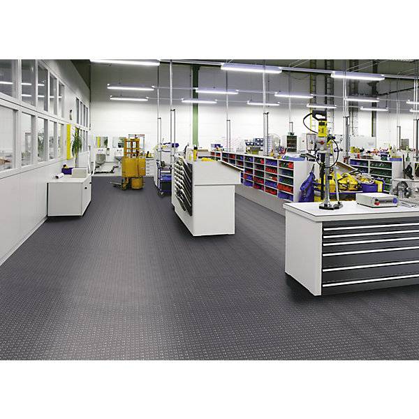 PVC-Bodenfliesen Tough-Lock mit genoppter Oberfläche VE 8 Stk grau. Coba Europe GmbH 60144749-1