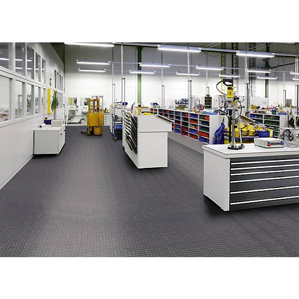 PVC-Bodenfliesen Tough-Lock mit genoppter Oberfläche VE 8 Stk grau. Coba Europe GmbH 60144749-2