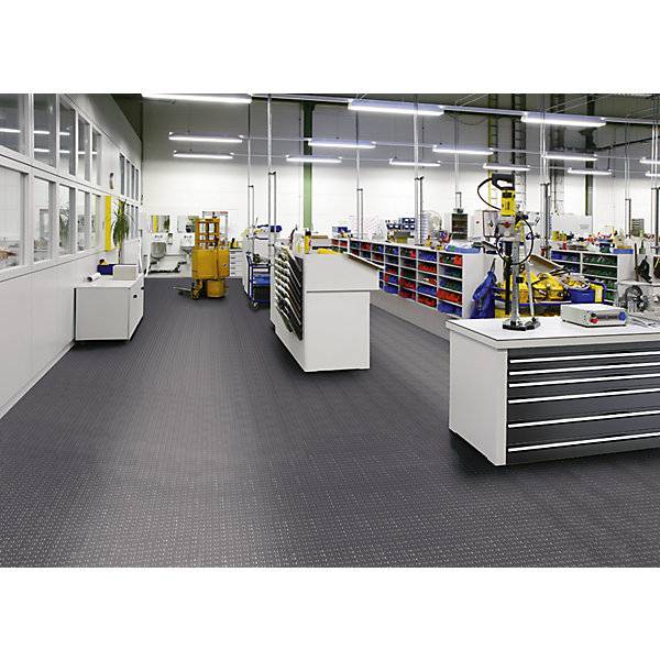PVC-Bodenfliesen Tough-Lock mit genoppter Oberfläche VE 8 Stk grau. Coba Europe GmbH 60144749-3
