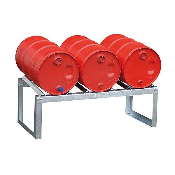 Fassbock für 3 x 60-Liter-Fass feuerverzinkt. TAKKT Industrial & Packaging GmbH 74124949-2