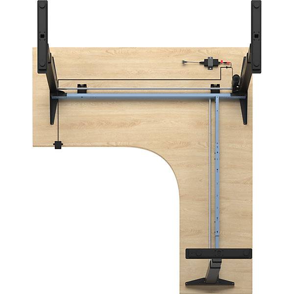 Schreibtisch Atlanta elektrisch höhenverstellbar L-Form BxT 1800 x 2000 mm Eiche/schwarz links. TAKKT-4
