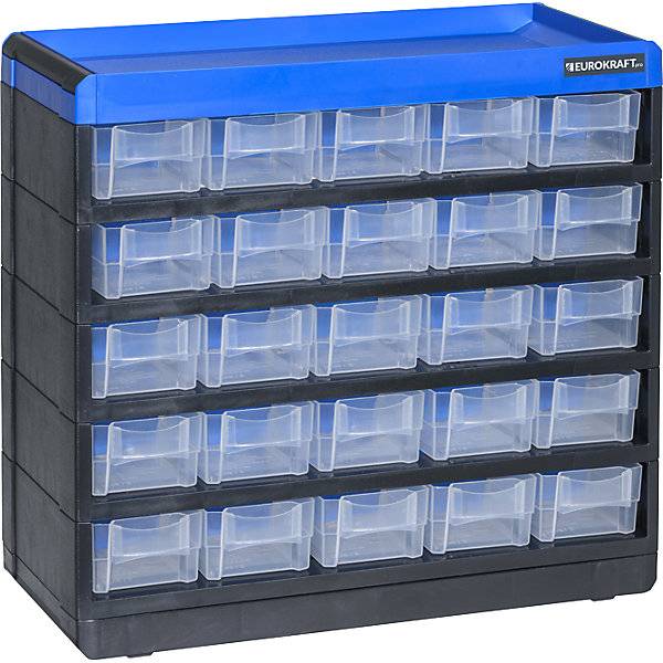 Kleinteilemagazin VARIOPLUS PRO HxBxT 285 x 300 x 135 mm 25 Schubladen 25 Trennstege. eurokraft pro 544129 49