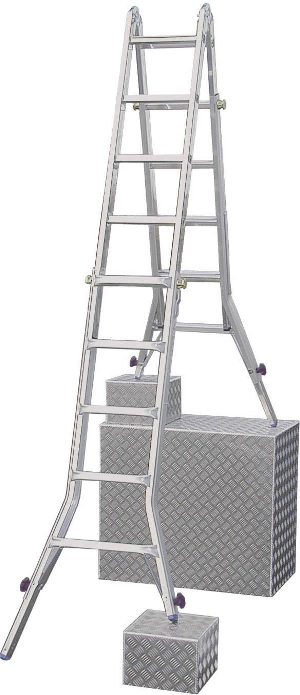 Gelenk-TeleskopLeiter (Alu), Arbeitshöhe 6,35 m,Leiternlänge 5,3 m, Sprossenanzahl 4x5, Gew. 18 kg