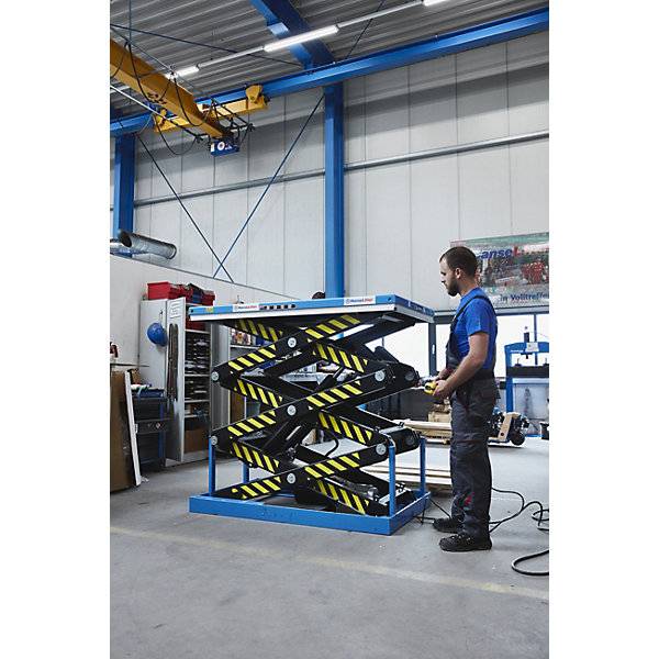 Dreifach-Scherenhubtisch Plattform-LxB 1700 x 1000 mm Tragfähigkeit 1000 kg Betriebsspannung 400 V. Gesutra-2