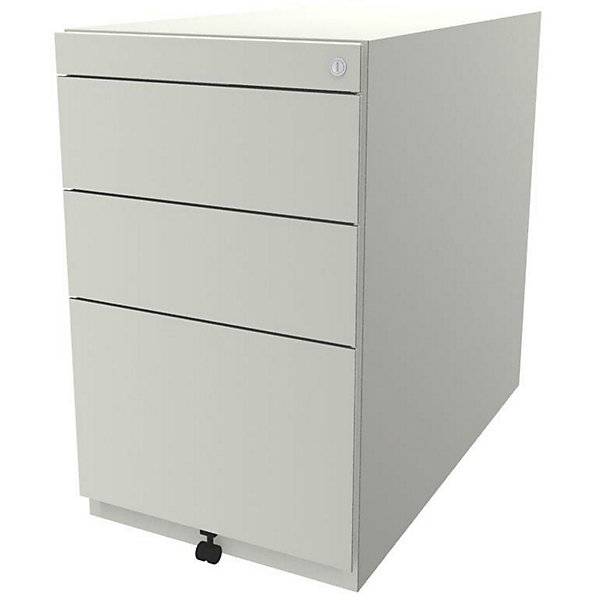 Standcontainer Note™ mit 2 Universalschubladen 1 Hängeregistratur ohne Top Tiefe 775 mm reinweiß. BISLEY