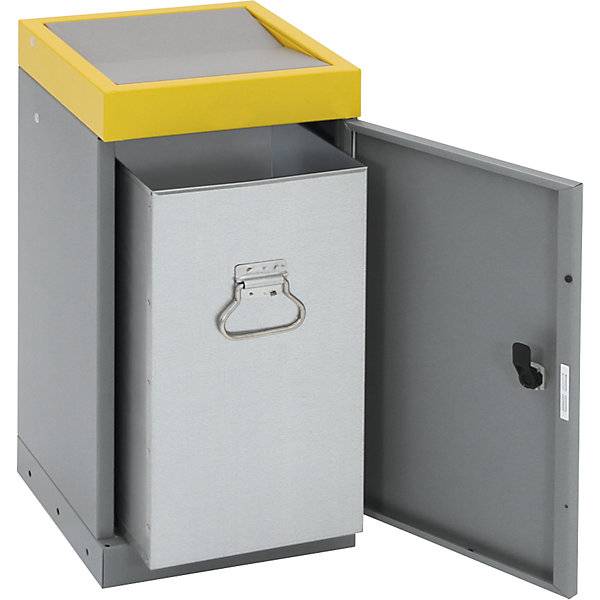 Wertstoffsammler mit Flügeltür einzeln Volumen 30 l Volumen 30 l Deckelfarbe Gelb. Stumpf Metall GmbH