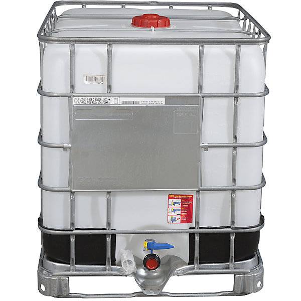IBC-Container RECOBULK Volumen 1000 l auf Stahlrahmen-Palette NW Öffnung 150 mm / NW Auslauf 50 mm. Denios SE-4