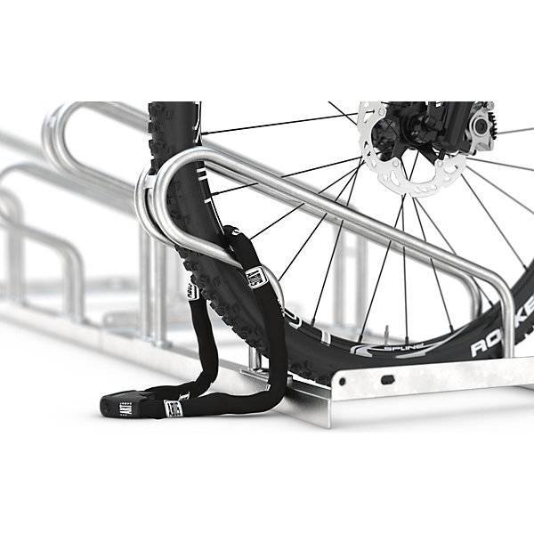 Fahrradständer Bügel aus 18 mm Stahlrohr Radeinstellung zweiseitig feuerverzinkt 12 Stellplätze. TAKKT-4
