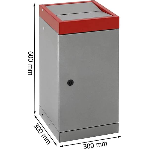 Wertstoffsammler mit Flügeltür einzeln Volumen 30 l Volumen 30 l Deckelfarbe Rot. Stumpf Metall GmbH 11124949-2