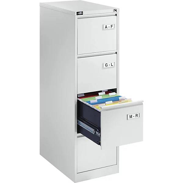 Hängeregistraturschrank LIGHT 1-bahnig 4 Schübe DIN A4 lichtgrau. Bisley GmbH 75536649-2
