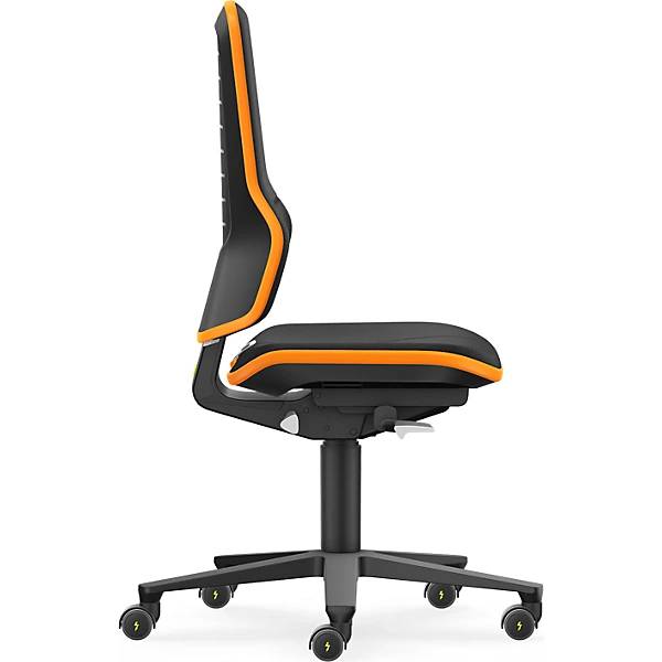 NEON Arbeitsdrehstuhl ESD Rollen Synchronmechanik Stoff Flexband orange. Bimos-Sitztechnik | Interest. Buerom.-2