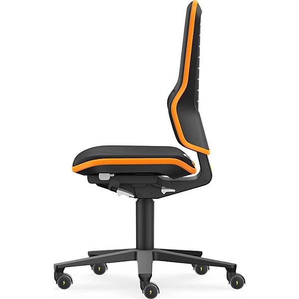 NEON Arbeitsdrehstuhl ESD Rollen Synchronmechanik Stoff Flexband orange. Bimos-Sitztechnik | Interest. Buerom.-3