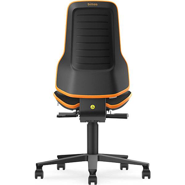 NEON Arbeitsdrehstuhl ESD Rollen Synchronmechanik Stoff Flexband orange. Bimos-Sitztechnik | Interest. Buerom.-4