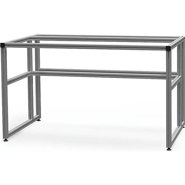 workalu® Arbeitstisch mit Systemaufbau einseitig 1 Fachboden 2 Lochwände Arbeitsplatzleuchte Plattenbreite-4