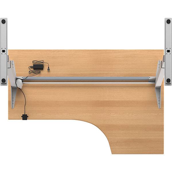 Schreibtisch Atlanta elektrisch höhenverstellbar Ecke BxT 1800 x 1200 mm Buche/weiß links. TAKKT Industrial &-4