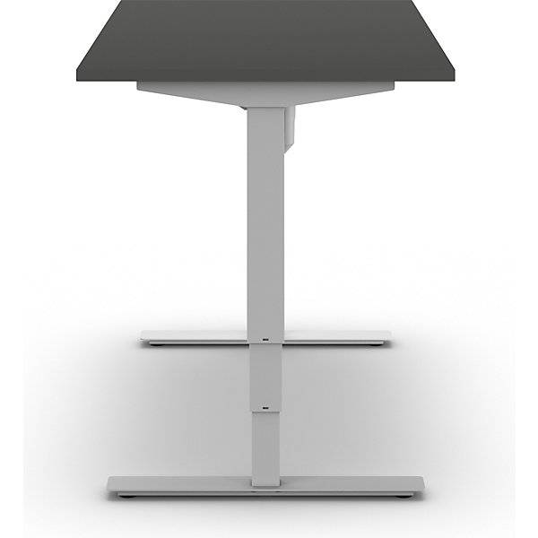 Schreibtisch Atlanta elektrisch höhenverstellbar gerade BxT 1200 x 800 mm dunkelgrau/weiß. TAKKT Industrial &-4