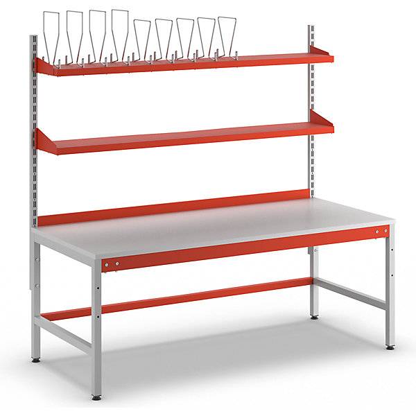 Packtisch komplett PROFI mit Karton-Magazinboard und Ablageboard HxBxT 780 x 2000 x 900 mm. Aldipro-Systems
