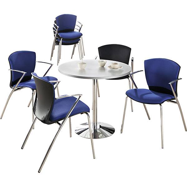 Säulentisch Ø 800 mm Höhe 720 mm Glasplatte satiniert. Jakob Maul GmbH 97087349-1