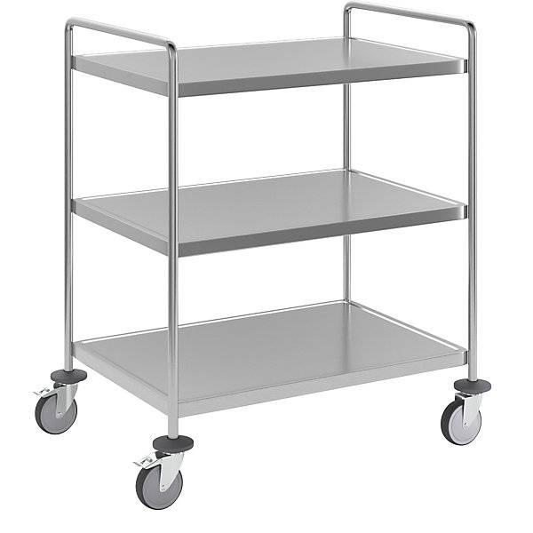 Edelstahl-Etagenwagen verschweißt LxBxH 825 x 575 x 1010 mm 3 Etagen. KONGAMEK AB 52676149-0