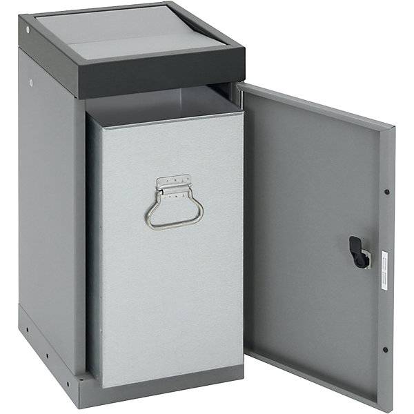 Wertstoffsammler mit Flügeltür einzeln Volumen 30 l Volumen 30 l Deckelfarbe Grau. Stumpf Metall GmbH