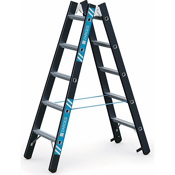 Schwerlast-Stehleiter beidseitig begehbar 2 x 5 Sprossen. Zarges GmbH 11143549-0