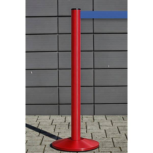 Gurtpfosten aus Aluminium Pfosten rot Auszug 2300 mm Gurtfarbe Blau. VIA GUIDE GmbH 11269449-4