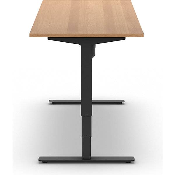 Schreibtisch Atlanta elektrisch höhenverstellbar gerade BxT 1600 x 800 mm Buche/schwarz. TAKKT Industrial &-4
