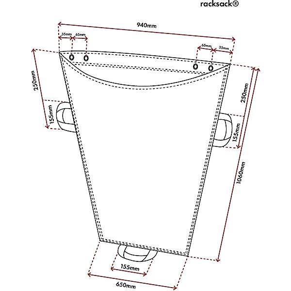 Racksack® Volumen 160 l blau/transparent Motiv Kartonagen. TAKKT Industrial & Packaging GmbH 64952849-3