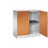 Flügeltürenschrank ASISTO Höhe 897 mm Breite 800 mm 1 Fachboden lichtgrau/gelborange. C+P 538747 49