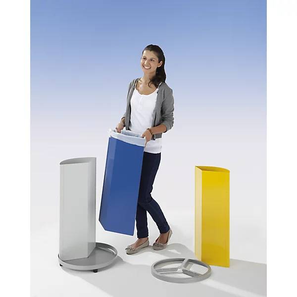 Wertstoffsammler rund Volumen 3 x 30 l HxØ 720 x 420 mm gelb blau rot. VAR GmbH 72772849-2