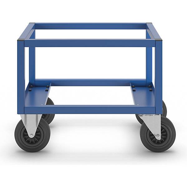 Paletten-Fahrgestell KM221 LxBxH 800 x 600 x 650 mm blau 2 Lenk- und 2 Bockrollen. KONGAMEK AB 52813449-3