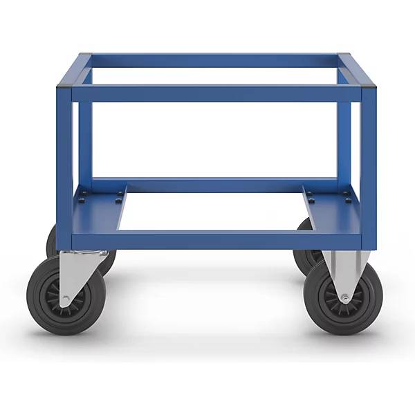 Paletten-Fahrgestell KM221 LxBxH 800 x 600 x 650 mm blau 2 Lenk- und 2 Bockrollen. KONGAMEK AB 52813449-4