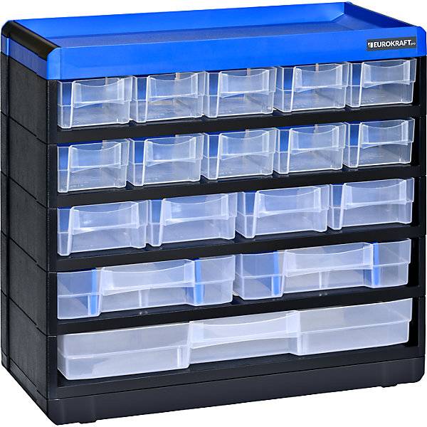 Kleinteilemagazin VARIOPLUS PRO HxBxT 285 x 300 x 135 mm 17 Schubladen 18 Trennstege. eurokraft pro 544128 49