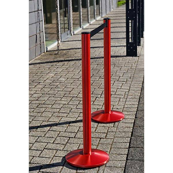 Gurtpfosten Beltrac EXTEND Aluminium Pfosten rot Gurt schwarz. VIA GUIDE GmbH 69224149-4